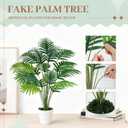 Der Rose 28" Fake Palm Tree Tall Artificial Plants Areca Faux Trees Indoor in White Pot for Home Office Living Room Floor Porch Balcony Decor