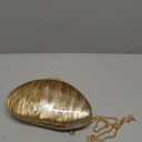 Shell Shape Acrylic Clutch Trendy Metallic Acrylic Evening Bag Shiny Egg Purses and Handbags for Women Wedding Party (Coffee)