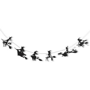 Halloween Witch Garland - Wood Witches Party Decoration, Autumn Home Witches Banner, Halloween Spooky Fireplace Decorations, Fall Bachelorette Party Vampire Decorations Supplies