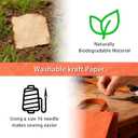 GONGZITEM Washable Kraft Paper Roll 16.9" x 58.5"  Sewable Kraft Paper Fabric for DIY Bag Making, Tote & Lunch Bags  Leather-Like Craft Material (GZ04)