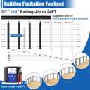 CKE 15-20ft Complete Set 36" Cable Railing Post Kit, 4Pack Adjustable Top Level Drilled Line Posts(35"x2"x2"), 250ft 1/8" Wire Rope, Black Swageless Invisible Cable Railing Kit (No Handrail) LPS01