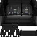 Cargo Mat with Backrest Protection for 2021-2025 2026 Toyota Sienna, TPE All Weather Protection Cargo Liner with Velcro Rear Seats Backrest car Accessories-Black