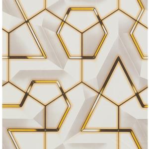 Marble Wallpaper Platinum Blonde Geometric Peel and Stick Contact Paper for Bedroom Self Adhesive Waterproof Wallpaper for Living Room Kitchen Table 17.7"x196.9" (Golden Lines on White-Gold)