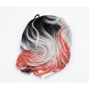 WERD Long White/Red Wig for Women Long Curly Wavy Wig Middle Part White Wigs Heat Resistant Synthetic Cosplay Hair For Theme Party Daily Use