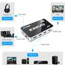 Kinivo HDMI Switch with Audio Extractor 360BNT (3 in one out, Toslink Optical Audio Port, SPDIF, 4K 60Hz, High Speed 18Gbps, IR Remote) - Compatible with Roku, PS5, Xbox, Apple TV, Dolby Digital/Atmos