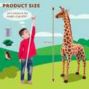 47" Large Giraffe Stuffed Animal Set, Giant Giraffe Plush Toys with Birds, Leaves, Basket, Tall Giraffe Toy Standing Lifelike, Gift for Kids Nursery Baby Shower Party