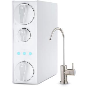 iSpring RO500-BN, NSF Certified Tankless RO Reverse Osmosis Water Filtration System, 500 GPD Fast Flow, Brushed Nickel Faucet, 2:1 Pure to Drain Ratio, White