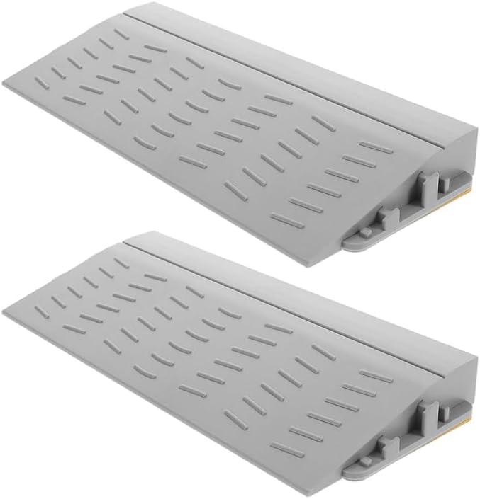 Cabilock Robot Vacuum Threshold Ramp Mat 8.27 Inch Non-Slip Doorway Ramp for Home Use Enhances Sweeping Robot Hill Climbing and Wheelchair Scooter Transition (Gray)