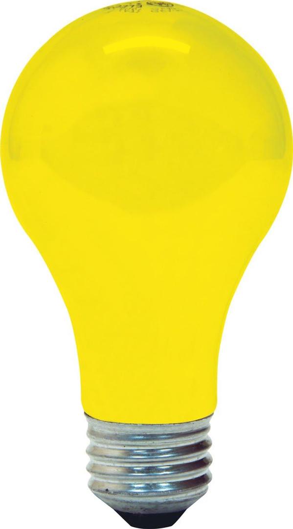 GE 97495 Bug Lite A19 Bulb, 60-Watt, 2-Pack (Yellow)