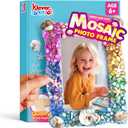 JOVA Klever Kits Mosaic Photo Frame Craft Kit, DIY Crafts for Girls 8-12 6 7 Years Old Girl Gifts Summer Activities, Make Your Own Picture Frame Mosaic Kits for Kids