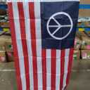 Bradford American Peace Flag 3x5 ft for Outdoors, Embroidered USA Civil Peace Sign Flag, Double Sided United States American Peaceful Flags with 2 Brass Grommets