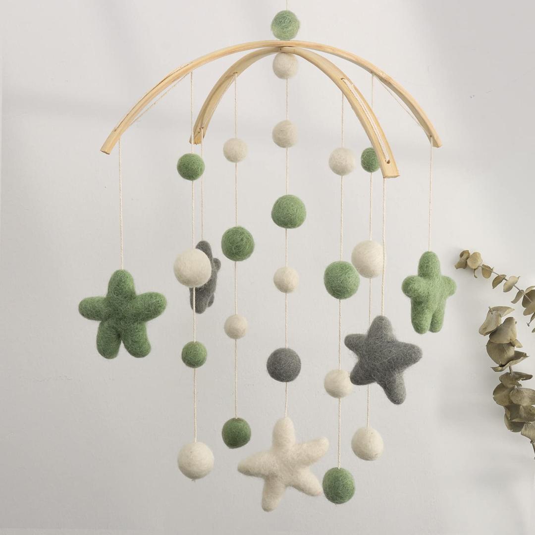 Crib Mobile Arm - Imitation Wood - 18 Inch Foldable Mobile Arm for Crib - Mobile Hanger for Crib - Crib Toys Attachments - Holder for DIY Clamp Mobile