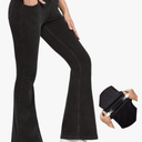 IUGA Bell Bottom Jeans for Women High Waisted Stretchy Flare Jeans Pull On Wide Leg Jeans V Cross Tummy Control Flare Pants L