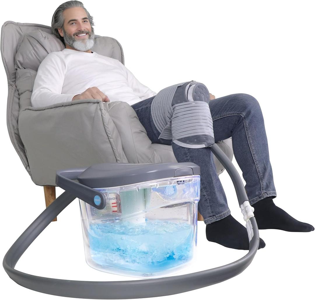 Cold Therapy System, Programable Timer, Wireless Remote, Double Walled Bucket, Post-Surgery Pain Reliever, Ice Therapy Machine for Knee After Surgery Cold Therapy System, Programable Timer, Wireless Remote, Double Walled Bucket, Post-Surgery Pain Reliever, Ice Therapy Machine for Knee After Surgery