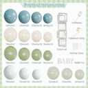Dusty Blue Sage Green Balloon Baby Shower Decorations, 132Pcs Fog Blue Light Blue Green Sand White Balloon Arch Garland Kit Baby Box with Letters for Boho Baby Shower Gender Reveal Party Decorations