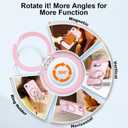 ZHK 360 Rotatable Ring for iPhone 16e Case Magnetic, [Military Grade Drop Proof] [Translucent Frosted Back Panel] Slim Non-Slip Matte Phone Case for iPhone 16e 6.1'', Pink