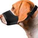 Seyezo Dog Muzzle, Soft Breathable Muzzle for Small Medium Large Dogs, Air Mesh Nylon Muzzle Cover Prevent Biting Barking Chewing, Adjustable Drinkable Pet Muzzle 6 Sizes(Black,M)