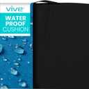 Vive Waterproof Wheelchair Cushion for Pressure Relief (16"x16"x3") - Washable Cover Incontinence Protection for Elderly Adults & Seniors - Memory Foam Gel Pad for Recliners, Office Chairs, Car, Travel (16" x 16", Black)