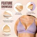 Bra Inserts 4 Pairs, Sports Bra Pads Inserts for Women, Sew in Bra Cups for Dresses, Bathing Suit Inserts (Large, Beige)