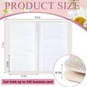 Bling Business Card Holder with Rhinestone, 240 Capacity Business Credit Cards Organizer for Men Women PU Leather File Storage Booklet (White)