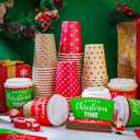 Zhehao 160 Sets/ 480 Pcs Disposable Coffee Cups Christmas Paper Cups with Lids and Sleeves for Cold Drink Tea Hot Cocoa Chocolate Holiday Xmas Party Supplies, 4 Designs(Classic Style, 12 oz)