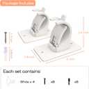 4PCS No Drill Curtain Brackets, Self-Adhesive Rod Holders, Universal Plastic Nail Free Adjustable, Curtain Hooks for Rods Less Than 1.57 Inch Diameter (White)