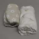 2-Pack Mini Crib Sheets Fitted - 38x26 Pack N Play Sheets for Pack and Play Mattress, Organic Cotton, Soft & Breathable Playard Bedding, Neutral Mini Toddler Bed Cover for Boys, Girls (Meadow)