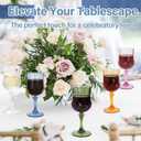 WRINGKIT 24 Pcs Plastic Vintage Wine Glasses, 7 Oz Plastic Colored Water Goblets for Party Wedding, Unbreakable Drinking Glasses Cups with Stem, Reusable Wine Cups for Beer, Cocktail, Whiskey, 6 Color