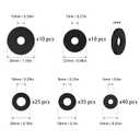 120Pcs Flat Rubber Washers Assortment Kit,16/18/20/25/30mm Black Washer, Vibration Absorbing Pads Sealing Rubber Washers for Faucets Garden Bolts Screws Hose Plumbing Shower Head- 5 Sizes
