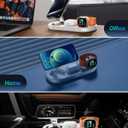 Upgraded 3 in 1 Wireless Charging Station for Apple Devices, Faster Mag-Safe Charger Stand, Magnetic Charger Station for iPhone 17/16/15/14/13/12 Series & AirPods Pro & Apple Watch Series (White)