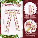 24 Pcs Christmas Bows Decoration 0.8 Inch Widened Polka Dot Ribbon Bow Red Green White Velvet Wreath Bow Thin Christmas Bows Twist Tie Garland for Xmas Tree Party Decor