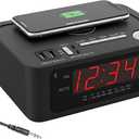 Digital Alarm Clocks for Bedrooms, 15W Wireless Charging. 2 x USB-C and 2 x USB-A Charging Ports. Loud Alarm Clock for Heavy Sleepers Perfect for Bedroom, Desk, and Office. Battery Backup