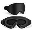 FlyCoco 99% Fully Block Out Light Eye Sleep Mask, 3D Deep Contoured Eyes Cover Zero Pressure, Long Lash Extension Eyes Mask with Adjustable Straps for Sleeping Travel Home Nap Rest Women Men (Black), Set of 2