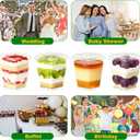 Ginkgo 100 Sets (300 Pieces) 5 oz Dessert Cups with Lids and Spoons, Clear Plastic Parfait Cups, Disposable Appetizer Cups for Pudding, Jello, Mousse, Ice Cream, Party & Catering Supplies