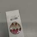 Glitter Press On Nails Medium Almond With Red Gradient Designs - Nude French Acrylic Full Cover Stick On False Nails for Women Girls - DIY Nail Accessories 24Pcs