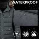 Womens Plus Size Down Jacket Puffer Coat | Windproof, Waterproof, Detachable Hood, Insulated for Winter Travel (Gray, XXXL)