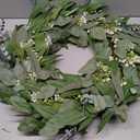 32" Extra Full Eucalyptus Wreath for Front Door, Realistic Baby's Breath Greenery Wreath, Year-Round Farmhouse Decor for Indoor, Outdoor, Porch, Entryway & Wall, Wedding Home Accent