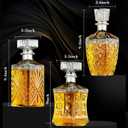 Whiskey Decanter Set of 3, Premium Crystal Spirits Decanter for Scotch, Bourbon, Vodka & Whisky, Ideal Barware & Gift for Men (28oz*2, 31oz*1)