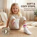 Toddler Socks with Grips, Seamless Non-Slip Crew Baby Boy Girl Grippy Socks