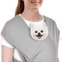 CUBY Swaddle Dog Sling Carrier for Small Dogs, Front Pet Sling Carrier Chest,Hands Free Adjustable Cat Sling Carrier Soft Cotton Reducing Pain Puppy Sling Carrier for Small Pet Up to 11lb (Light Gray)