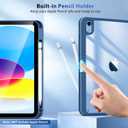 TiMOVO Case for iPad (A16) 11th Generation 11 Inch 2025, iPad 10th Generation Case 10.9 Inch 2022 with Pencil Holder,Slim Protective Cover with Clear Back Shell,Auto Wake/Sleep, Abyss Blue