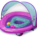 SwimSchool Infant Baby Pool Floats, Free Swimming, Super Buoyant – Ages 6-24 Months – Multiple Colors/Styles – Adjustable Canopies and Seats, Splash & Play Baby Floaties