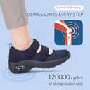 STQ Womens Walking Shoes Non Slip Orthopedic Shoes Adjustable Diabetic Shoes Comfort Mary Jane Shoe (Blue)
