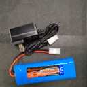 XUNTU 7.2V 3800mAh NIMH Battery (1 Pack) for RC Cars, 6-Cell NiMH Flat Rechargeable Battery Pack w/Standard Tamiya Connector + 7.2V Smart Charger(1 PCS)