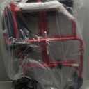 Medline Ultra Lightweight Transport Wheelchair for Adults, Foldable, 19-Inch Seat Width, Red Frame, Black Upholstery