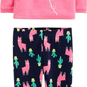 Simple Joys by Carter's Girls' 2-Piece Snug Fit Cotton Pajama Set (4T, Rose Llama Print)