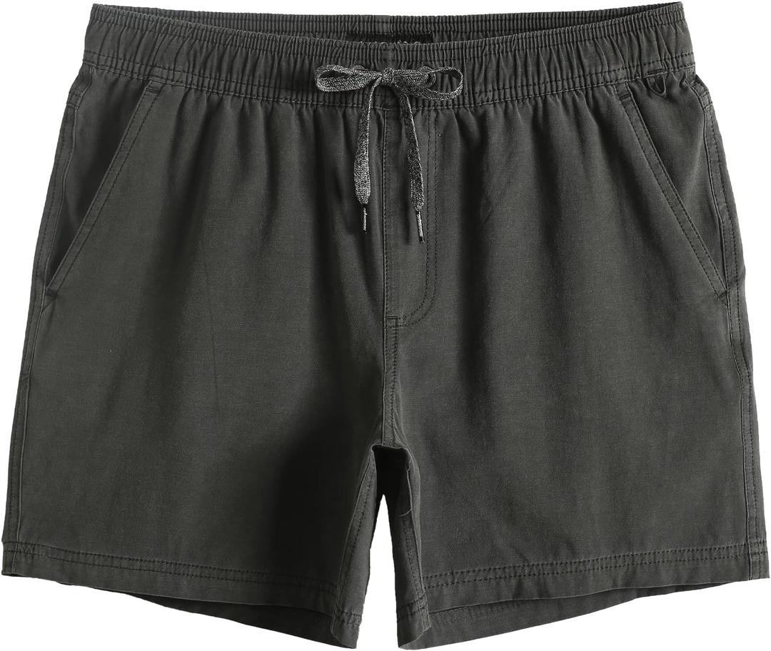 maamgic Men's 5 inch Inseam Shorts Pull-On Relaxed Fit Comfort Stretch Short Shorts with Pocket, Small