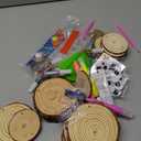 30PCS 3.5"-4" Unfinished Wooden Ornaments for Crafts, Wood Slices, Kids Wooden Painting Kit Arts Crafts, DIY Ornaments for Kids Crafting Painting Winter New Year Party Hanging Decorations