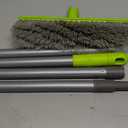 Floor Scrub Brush 2 in 1 Scrape and Stiff Bristle Deck Brush for Cleaning Concrete, Patio, Garage, Kitchen, Carpet and Bathroom 57" Long Handle (Green)