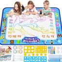 Jasonwell Aqua Water Doodle Mat 40 X 32 Inches Large Magic Drawing Doodling Mat Coloring Mat Educational Toys Christmas Birthday Gifts for Kids Toddler Boys Girls Age 2 3 4 5 6 7 8 Year Old (Alphabet)